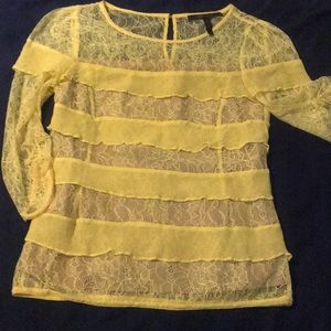 BCBG Yellow Blouse